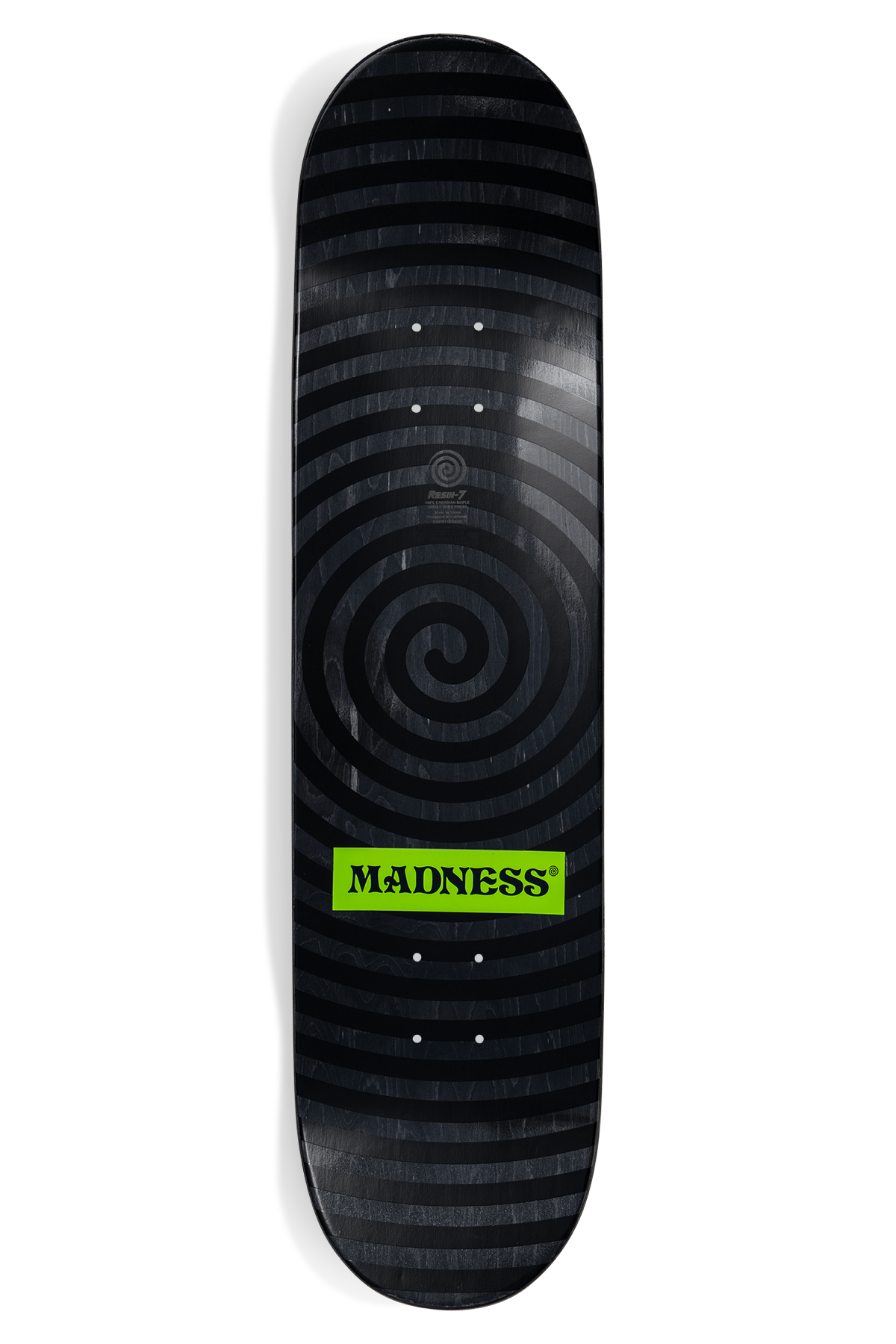 Madness Repeat Offender R7 Deck Saftey Yellow/Holographic skateboard deck – back view