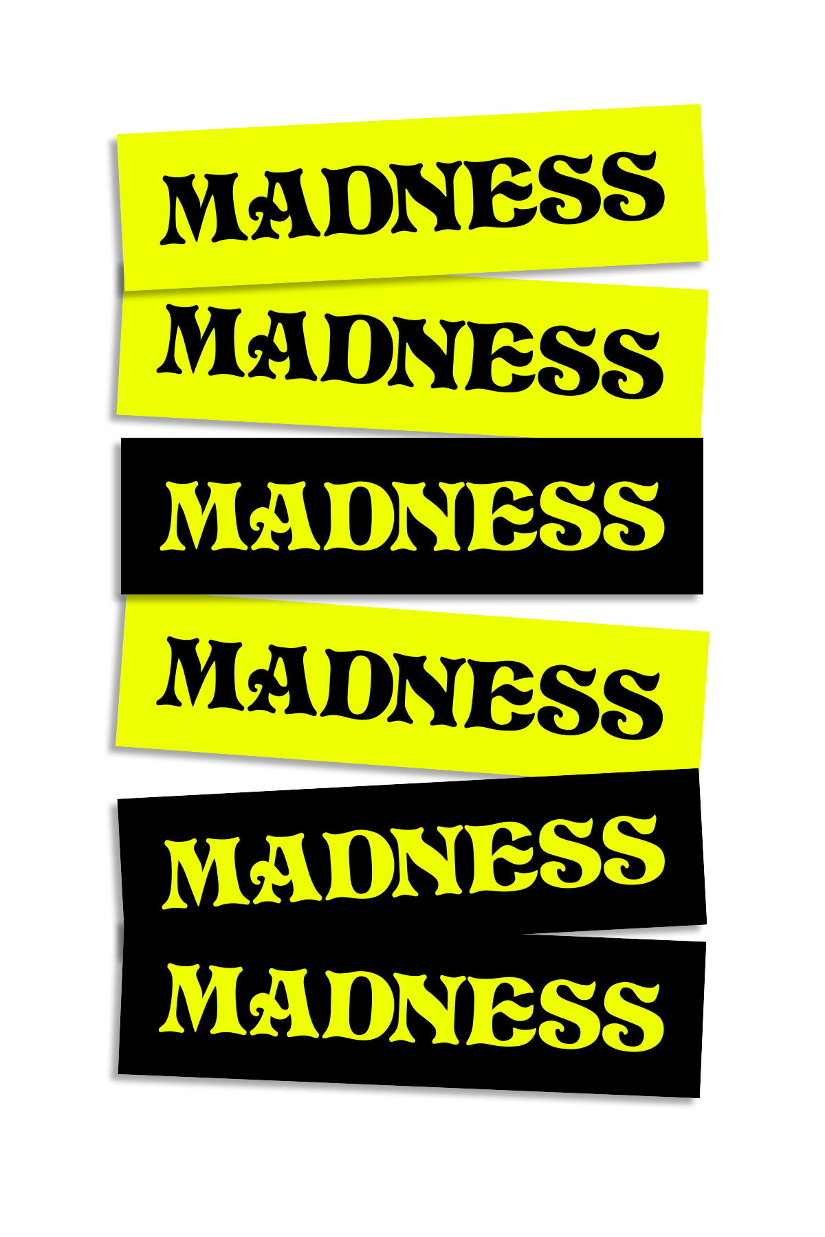 Bar Logo Assorted Stickers 6 Pack (3 Black / 3 Lime)