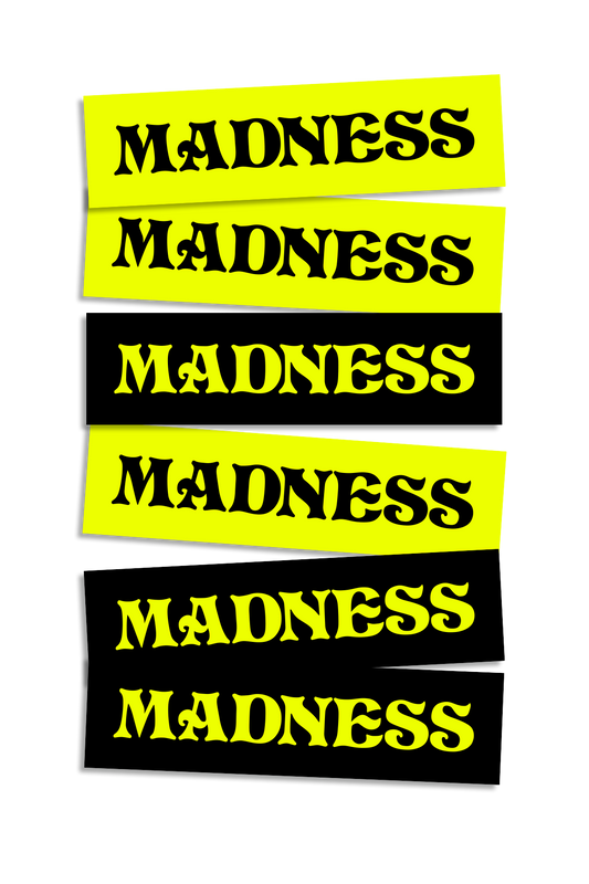 Bar Logo Assorted Stickers 6 Pack (3 Black / 3 Lime)