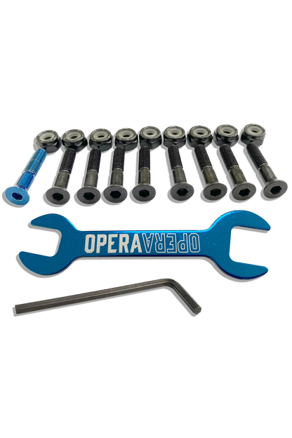 Opera 1" Allen Hardware Black/Blue skate accessory – back view