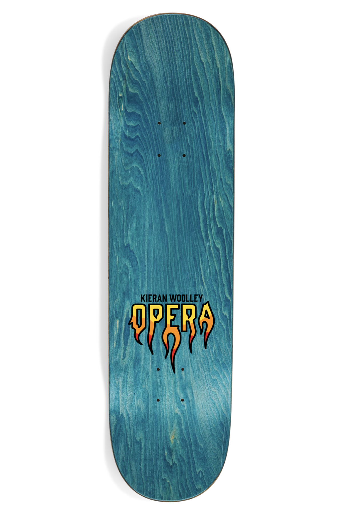 Opera Kieran Woolley Flame EX7 Deck Blue Bleed skateboard deck – back view