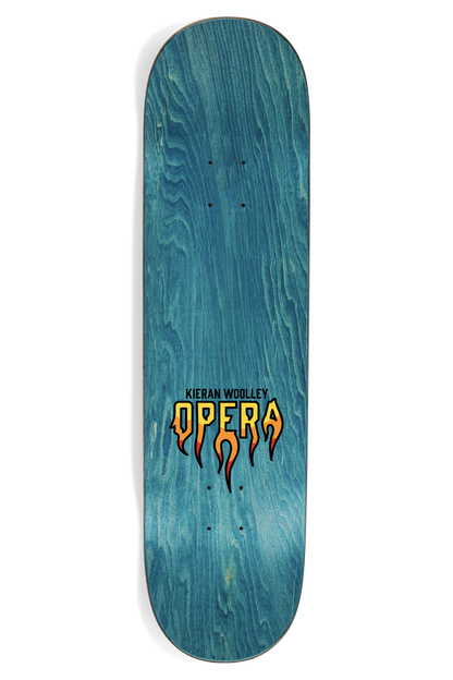 Opera Kieran Woolley Flame EX7 Deck Blue Bleed skateboard deck – back view