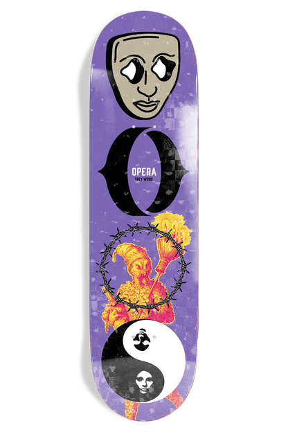 Opera Trey Wood Piece EX7 Deck Purple skateboard deck – front graphic