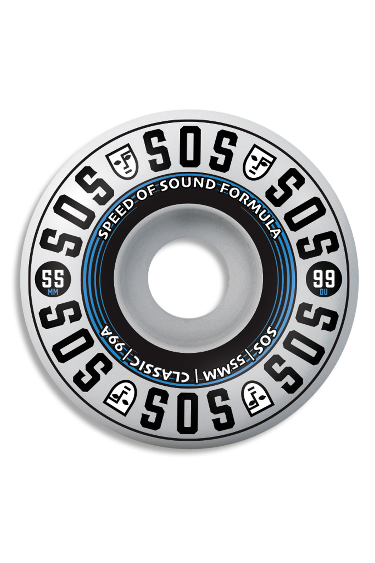 Opera SOS Express Classic 99a 55mm White skateboard wheels – front graphic