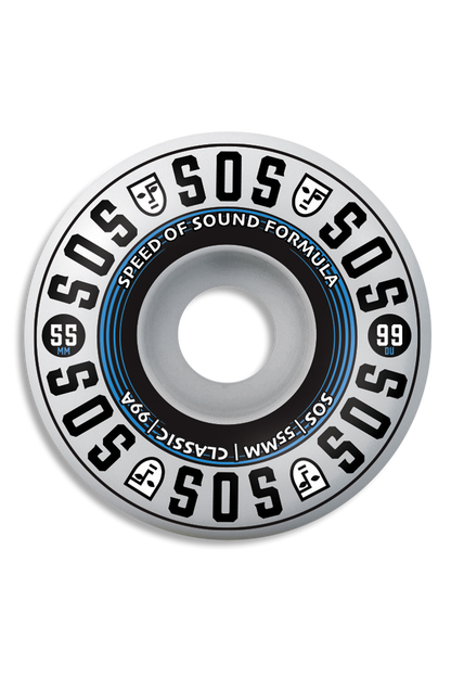 Opera SOS Express Classic 99a 55mm White skateboard wheels – front graphic