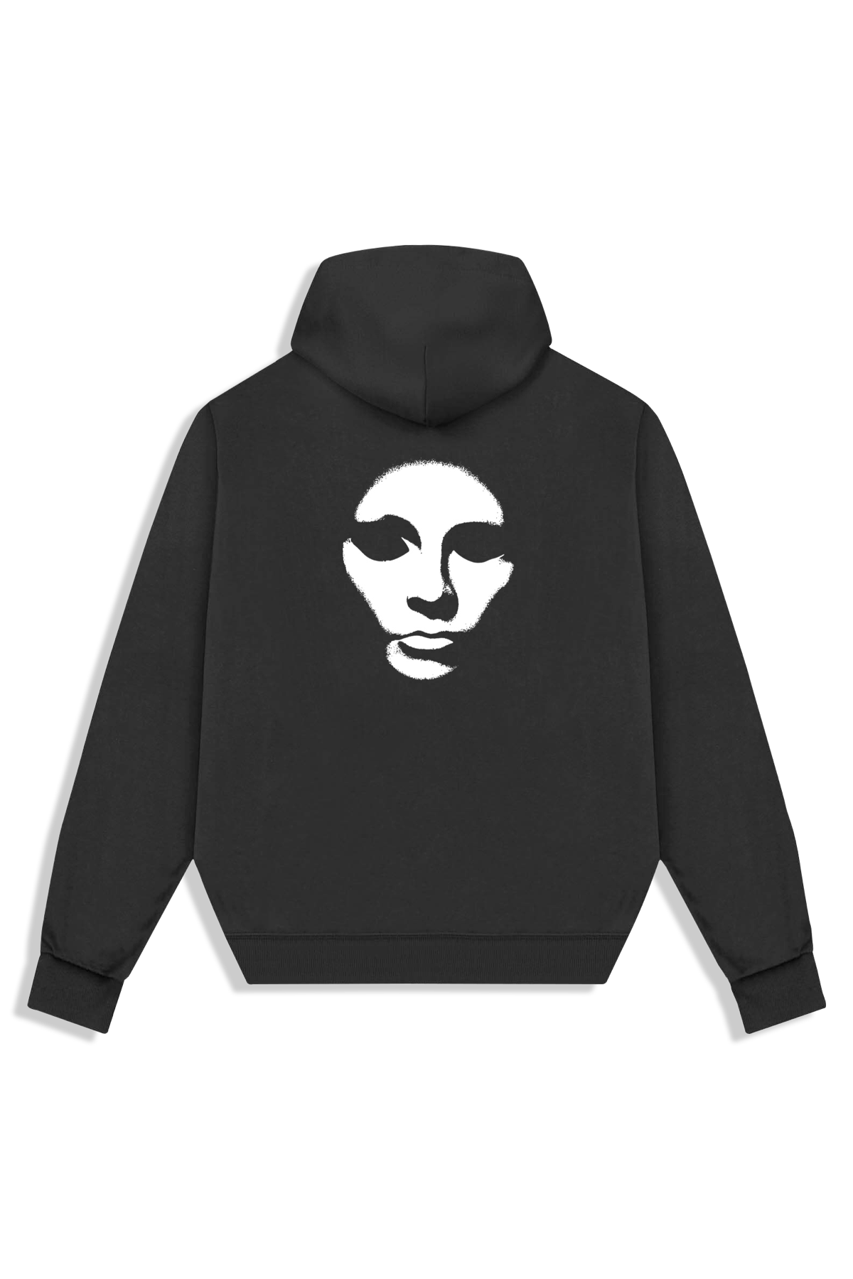 Opera Font Heavyweight PO Hoody Black fleece pullover – back view