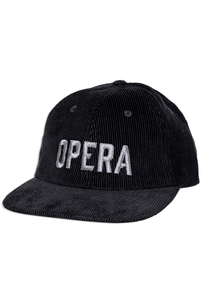 Opera Corduroy Hat Black hat – front graphic