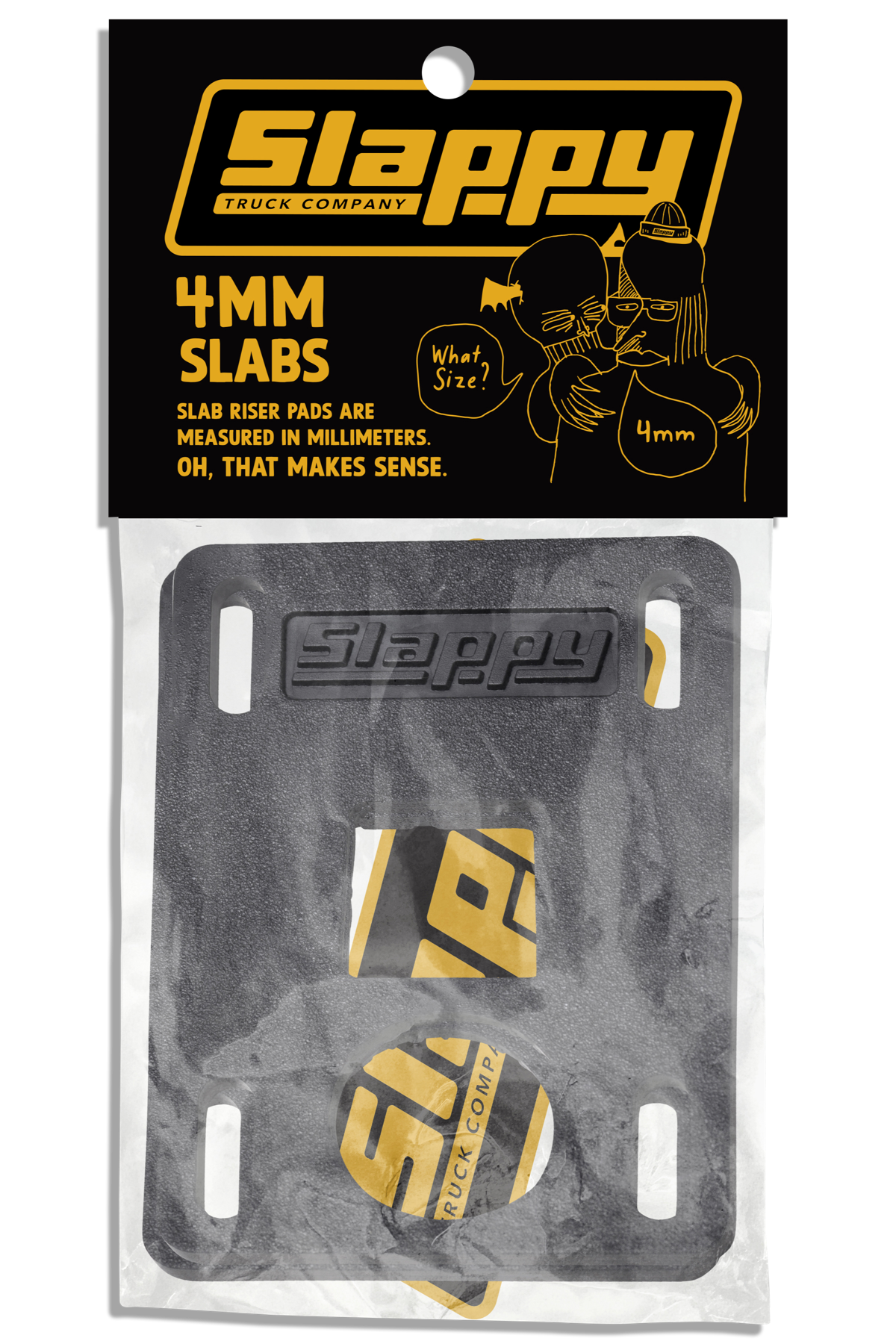Slappy Slabs Black skate accessory – front graphic