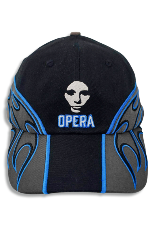 Tribal Flames Hat - Grey/Blue