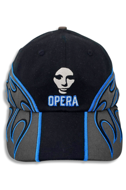 Tribal Flames Hat - Grey/Blue