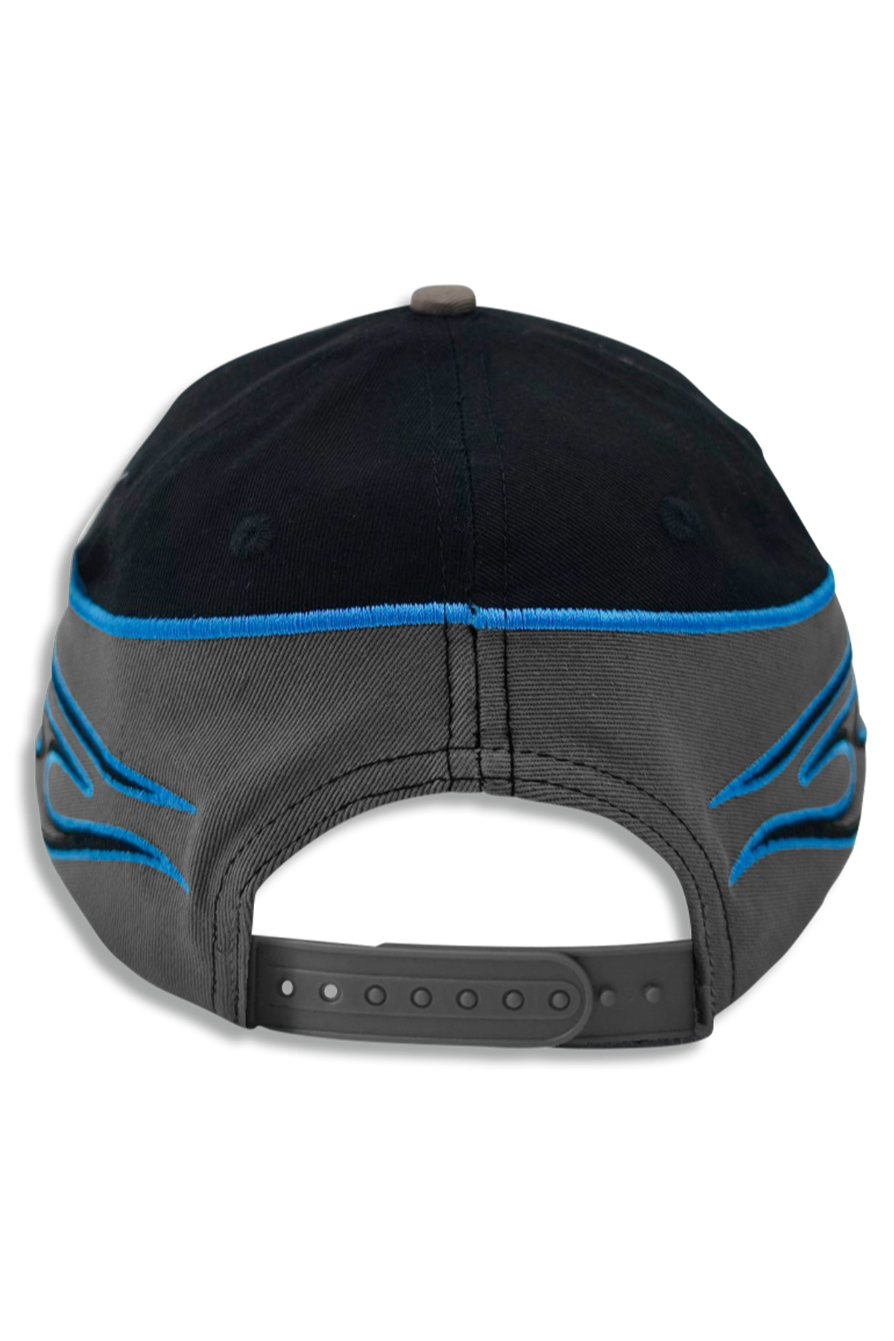 Tribal Flames Hat - Grey/Blue