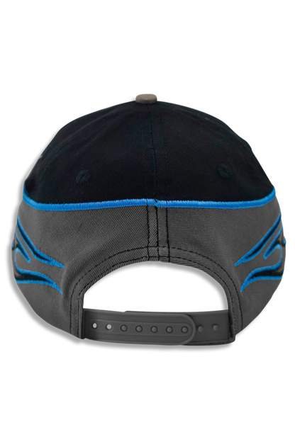 Tribal Flames Hat - Grey/Blue