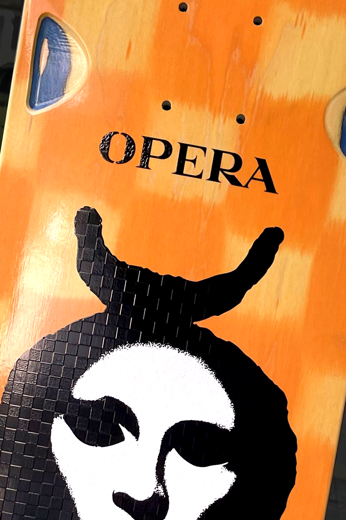 Opera Dye Mask Yellow/ Orange skateboard deck – additional view
